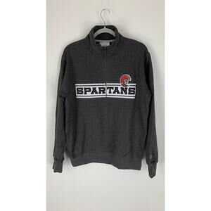 Champion University Of Tampa Mens Gray Spartans Sweatshirt Jacket 1/4 Zip Small
